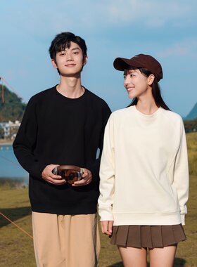 情侣圆领卫衣定制印logo企业工作服无帽套头薄款中学班服