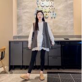 韩版 孕妇装 时尚 款 显瘦遮肉V领马甲针织背心 宽松大码 秋冬新款