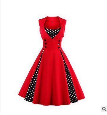 Womens Summer Elegant Audrey Hepburn sleeveless dress ladies