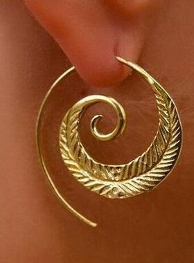 2018 New fashion Women earrings Accessory 个性圆圈螺旋式耳环