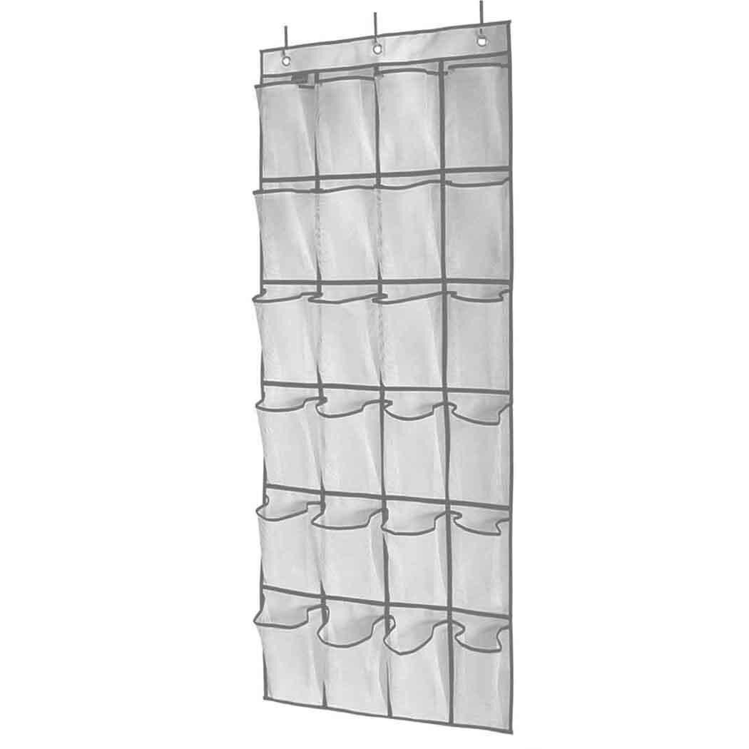 24 Pockets Hanging Over Door Shoe Organiser Storage Rack Bag