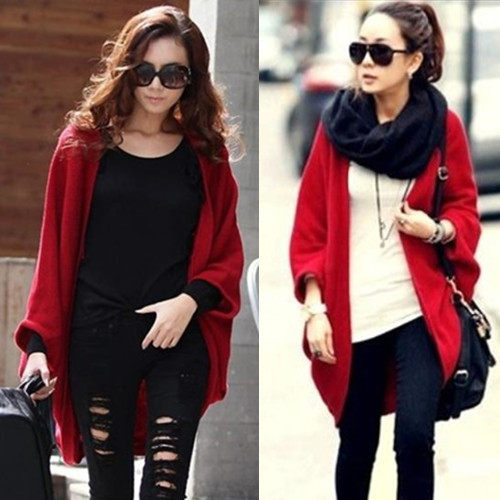 宽松针织开衫披肩外套2024autumn winter women sweater cardigan