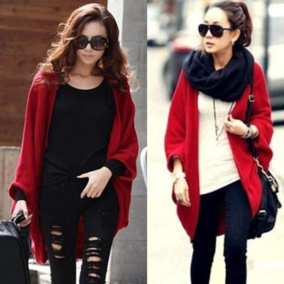 宽松针织开衫披肩外套202