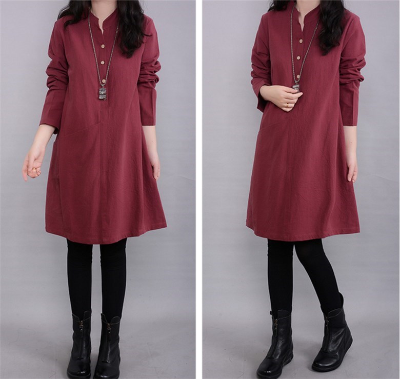 Autumn loose dress for women winter girls causal dresses 4XL