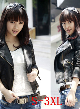 皮衣外套夹克女2024autumn winter women fashion leather jacket
