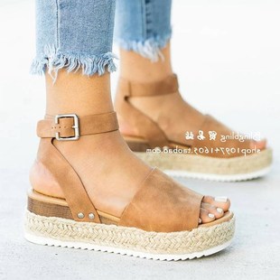 速卖通Wedges Shoes Women Sandals Plus Size High Heels Summer