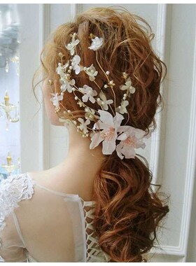 Korean fashion bride romantic wedding hair accessories