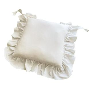 法式 cushion 少女椅子垫ins花边餐椅坐垫透气可拆洗绑带加厚座垫