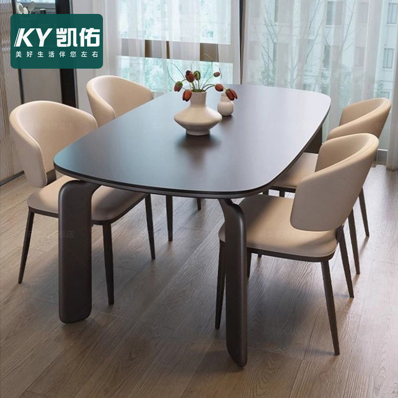 凯佑现代简约网红高级感长方形饭桌意式轻奢长方形岩板餐桌家用,住宅家具,岩板餐桌,淘宝优惠券,粉丝福利购,淘宝优惠卷