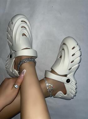 外贸大码凉拖鞋女鞋平底沙滩洞洞鞋Beach Sandals Women Slippers