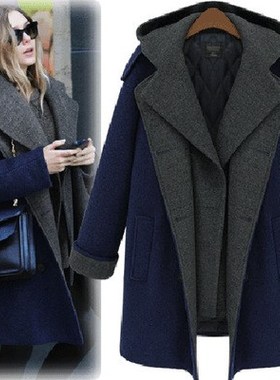 2018 women new fashion trench coat winter overcoat毛呢外套女