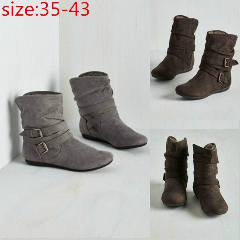 2018 winter women flat boots ladies warm shoes43码女棉靴女靴