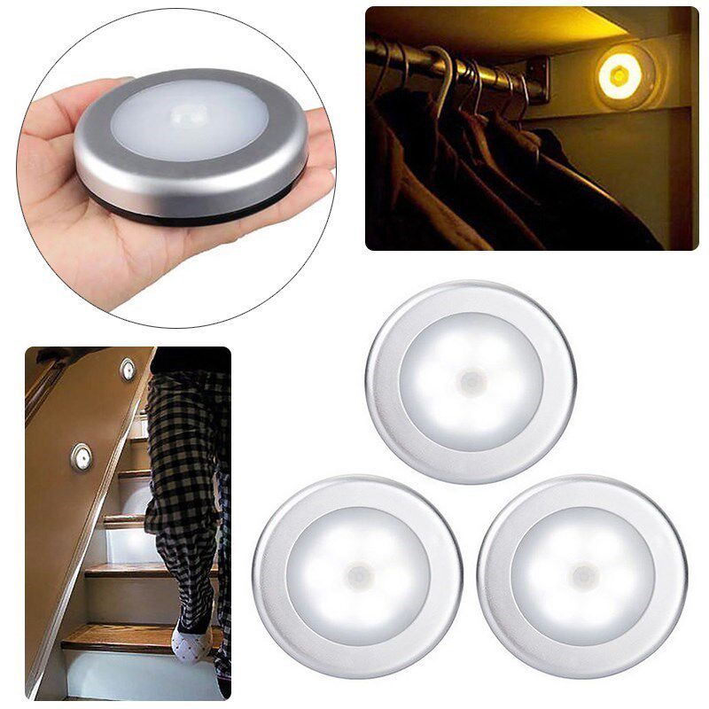 6 led motion sensor light wall cabinet warde drawer batte