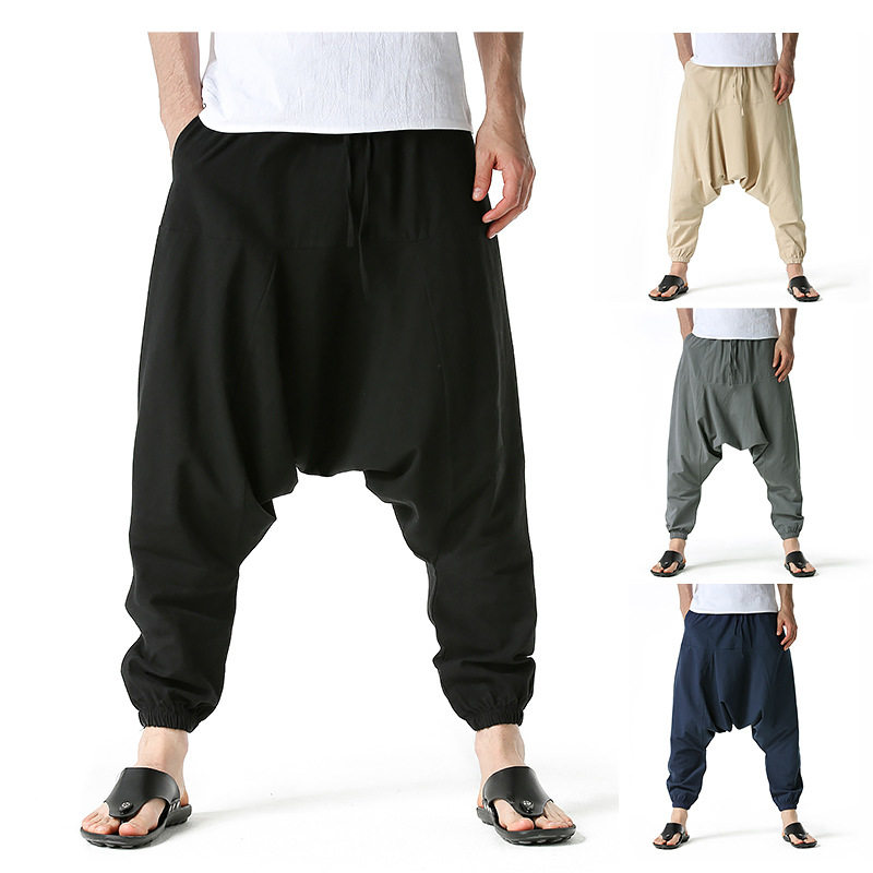 男女同款飞鼠裤掉档休闲裤 Big crotch pants casual pants male