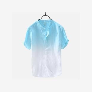男衬衫men short sleeve cotton linen shirt mens dress shirts