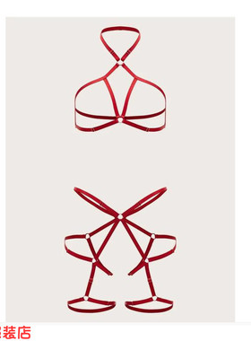 Erotic lingerie hollow sexy strappy pajamas 内衣镂空性感绑带