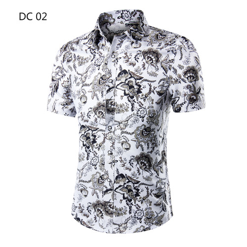 2020 Men Short sleeved beach shirts men New printed T shirt