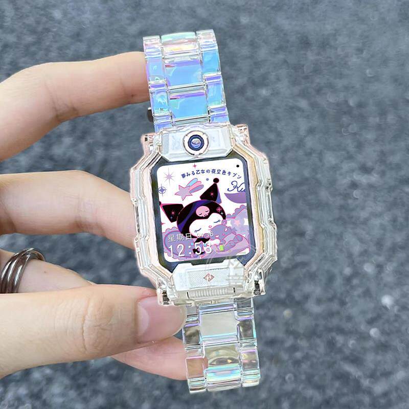 适用小天才电话手表带透明z10柯南z8Z7z9儿童树脂表链Q1AD2保护壳