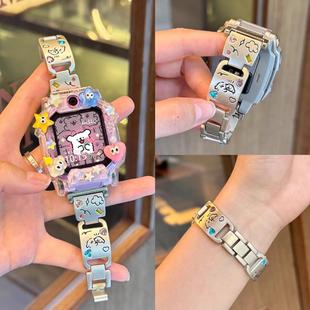 z6A保 z7s 彩砖小狗适用于小天才电话手表表带z10 z9金属手镯z8a