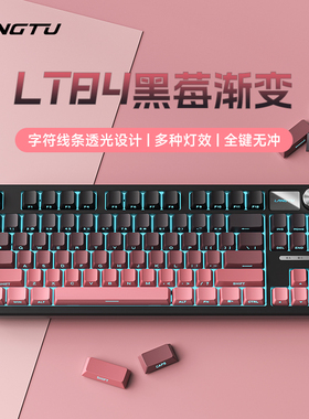 狼途LT84有线机械键盘全键热插拔游戏电竞电脑笔记本打字办公键盘