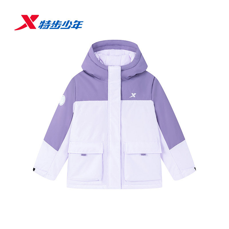 特步儿童羽绒服女童2025冬