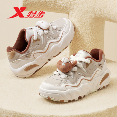 特步女鞋二棉鞋萌仔鞋2025冬