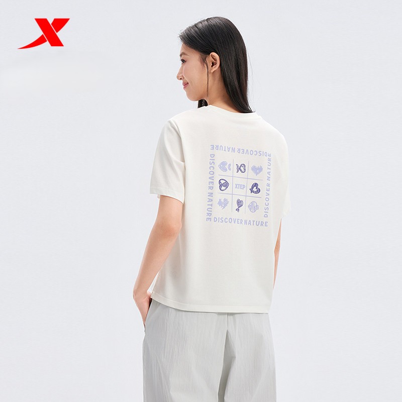 特步短袖T恤女2026夏季新款