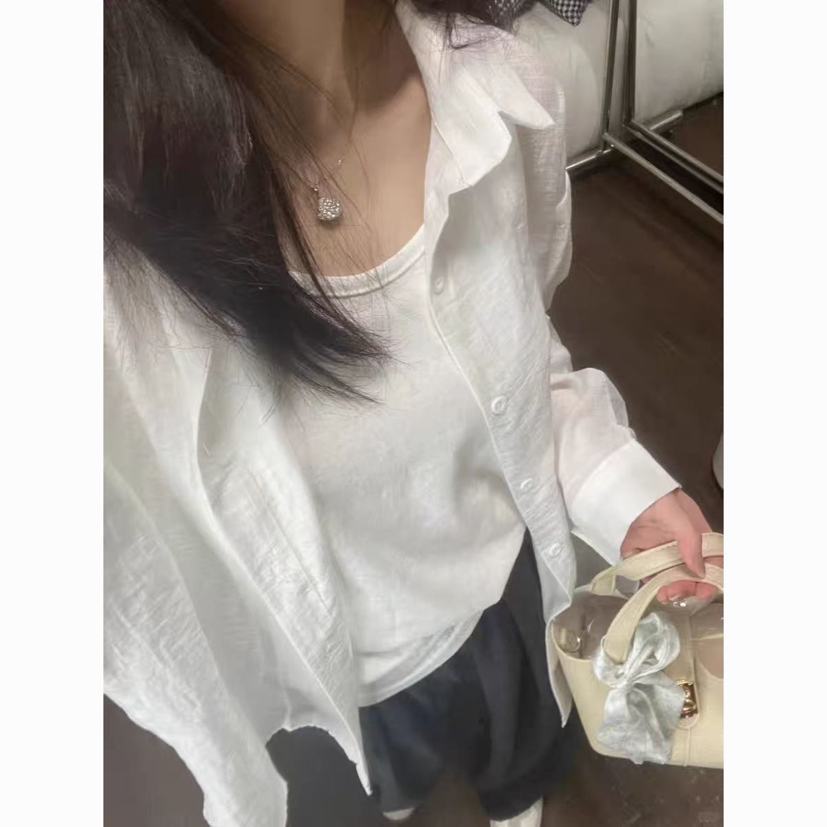 夏季白色防晒衬衫女新款