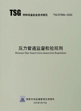 2020年新标准 TSG D7006-2020压力管道监督检验规则 代替压力管道安装安全质量监督检验规则 TSG D7001-2013压力管道元件制造监督