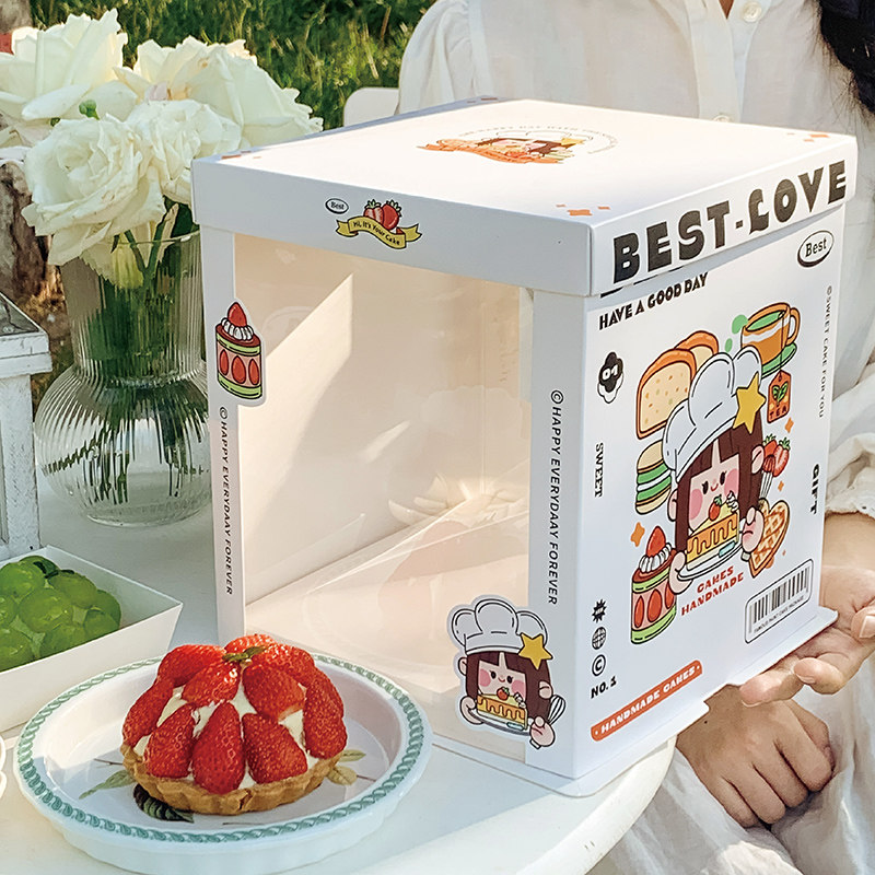 生日蛋糕盒包装盒子6/8/10寸双层加高网红烘焙半透明蛋糕包装盒子,厨房/烹饪用具,点心包装盒/包装袋,淘宝优惠券,粉丝福利购,淘宝优惠卷
