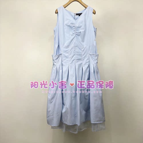 TeenieWeenie小熊26夏V领收腰无袖背心裙TTOW2665C2A OW2665C2A