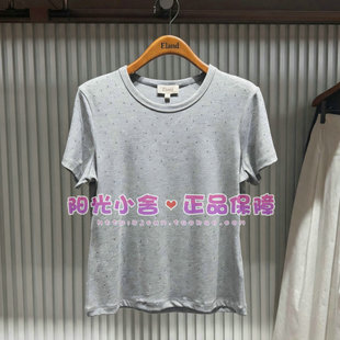 ELAND依恋正品26秋时尚休闲烫钻圆领短袖T恤EERAG37B54 RAG37B54