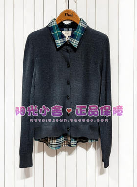 ELAND依恋26冬极简风衬衫领假两件针织开衫EECKG49B05 CKG49B05
