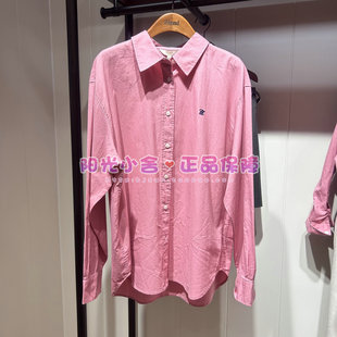 ELAND依恋正品2025冬单排扣宽松通勤长袖衬衫EEYWF49E04 YWF49E04