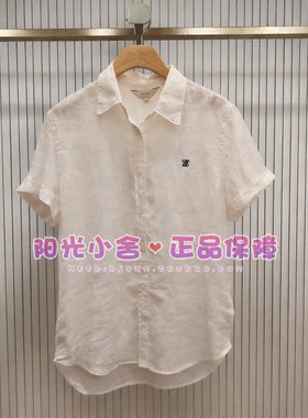 ELAND依恋正品26夏轻彩亚麻通勤翻领休闲衬衫EEYWG25E01 YWG37R32
