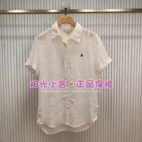 ELAND依恋正品26夏轻彩亚麻通勤翻领休闲衬衫EEYWG25E01 YWG37R32
