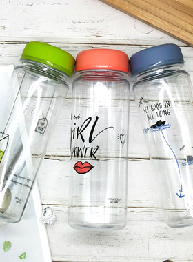 微瑕疵乐扣乐扣水杯简约便携个性学生运动水杯防漏密封水壶HLC613