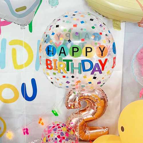 ins波波球圆形生日布置4D球