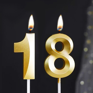 钻石金色生日蜡烛数字蛋糕蜡烛创意布置18岁新款男孩儿童女孩装饰