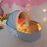 Подарочная коробка гнезда голубой кошки -Rabbit Skin Yellow № 3 Спящая кошка дает сумочку