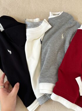 英国KABEI TREE儿童t恤秋冬打底衫男女童纯色假两件宝宝纯色T恤衫