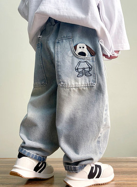 英国KABEI TREE男童牛仔裤2026新款春秋季儿童男孩宝宝洋气裤子潮