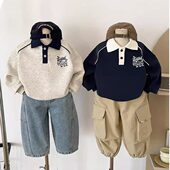 TREE男童卫衣2026新款 早春秋季 长袖 英国KABEI POLO衫 儿童帅气上衣