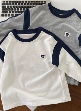 英国KABEI TREE男童长袖t恤春秋季新款休闲打底衫中小童宽松上衣