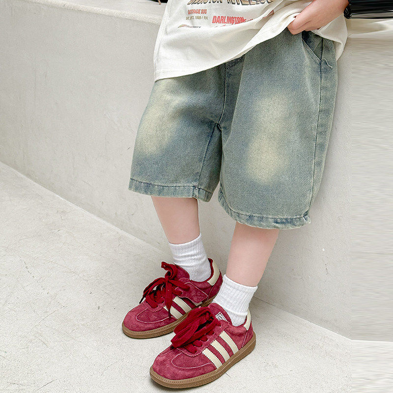 英国KABEI TREE男童牛仔短裤夏薄款夏季2026新款痞帅风直筒软