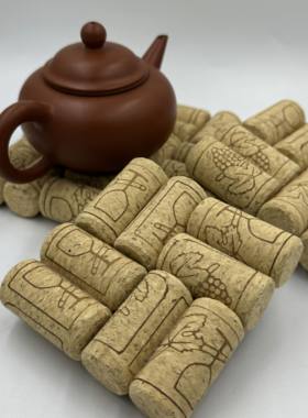 红酒塞子DIY纯手工创意制作软木杯垫锅垫隔热垫餐垫北欧风格软木