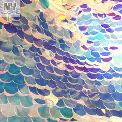 18mm圆形超大美人鱼亮片布料炫彩镭射婚庆舞台直播背景服装拍照