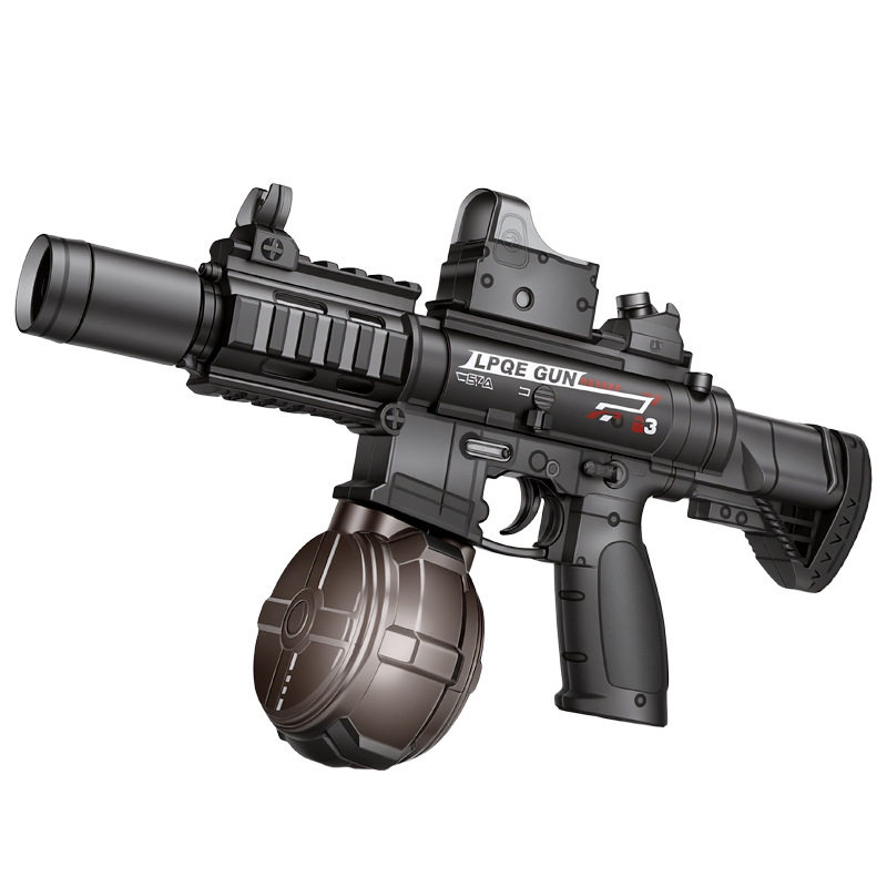 【跨境】M416电动联动灯光高压强力喷射全自动连发呲水枪儿童水抢