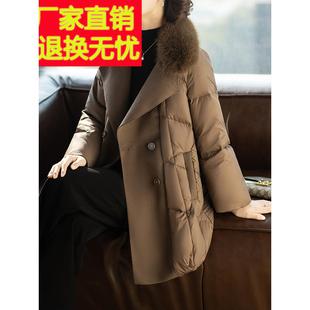 年轻妈妈羽绒服冬装中长款洋气40岁外套中老年人秋冬季2025新款女