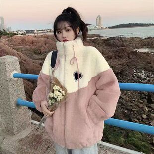外贸女装出口1688阿里巴巴反季特卖秋冬季保暖学生羊羔绒外套